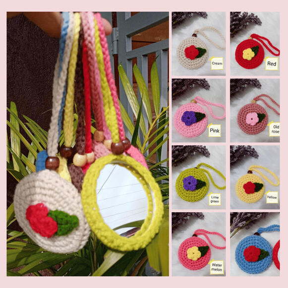 Hand Mirror with Crochet Cover ₱40