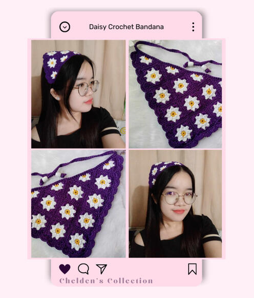 Daisy Crochet Bandana ₱180
